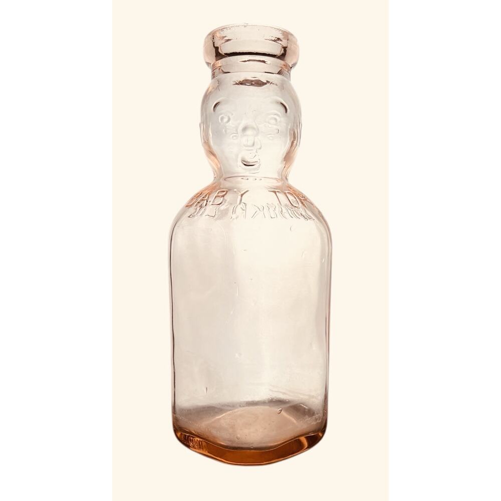 PINK Depression Glass‎ Brookfield Baby Top Quart Bottle, NICE!